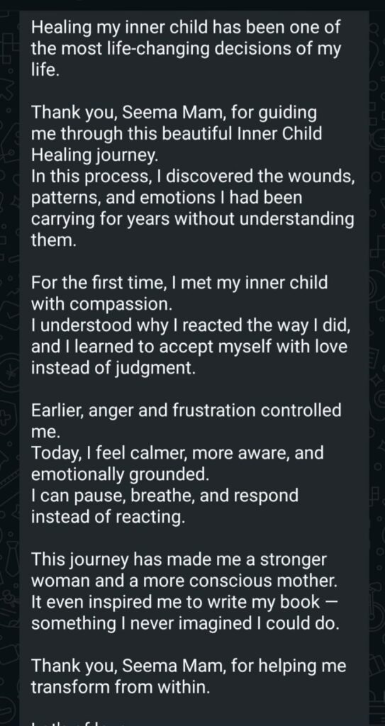 Child healing Testimonial
